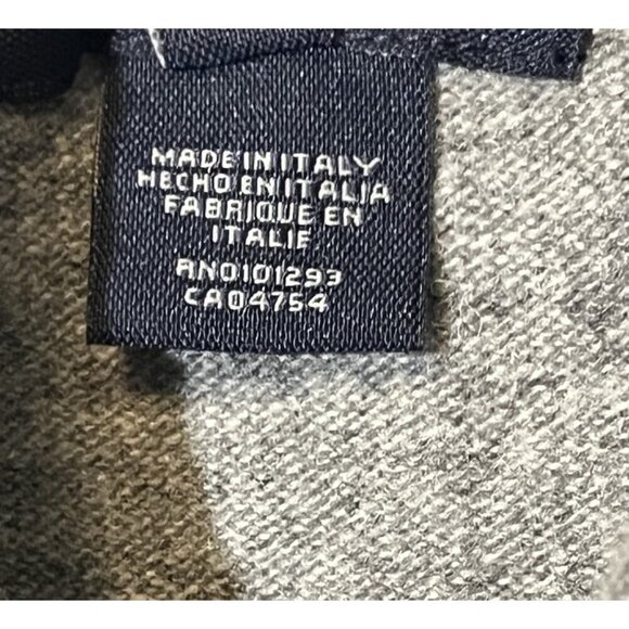 GANT 100% Wool Gray Navy Argyle Zip Cardigan Sweater - Made in Italy - Picture 7 of 11